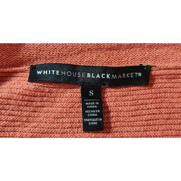 WHITE HOUSE BLACK MARKET Womens V-Neck Sweater Size S Burnt Orange Long SLV 155P - Picture 4 of 5